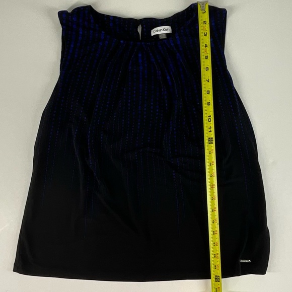 Calvin Klein Womens Black and Blue Spotted Patterned Business Casual Blouse | 1X - Picture 7 of 10
